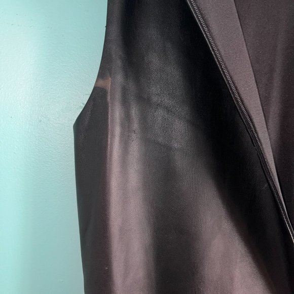 Calvin Klein Faux Leather Mini Sleeveless Dress Size 8 - Picture 9 of 9